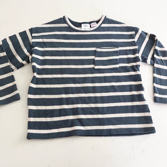 Zara boys striped long sleeve top 4/5 - Picture 2 of 6